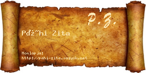 Páhi Zita névjegykártya